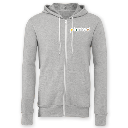 Zip Hoodie - Grey Wordmark