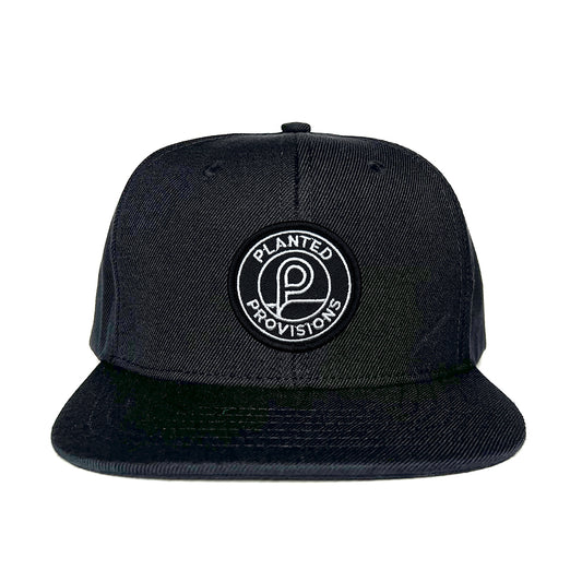 Snapback Hat - Black Planted Patch