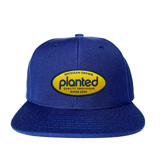 Snapback Hat - Blue Oval Patch
