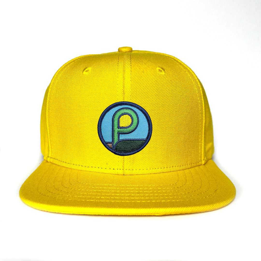 Snapback Hat Yellow Coin P Patch – Wear-Planted - Main Image