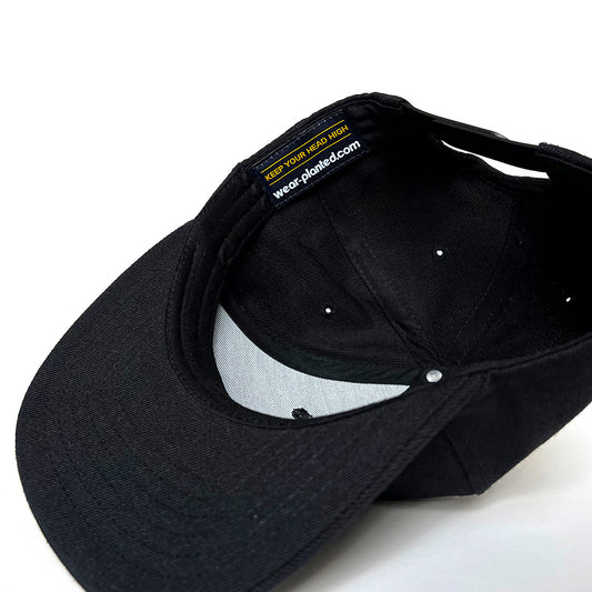 Snapback Hat - Black Oval Patch
