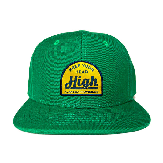 Snapback Hat - Green Head High Patch