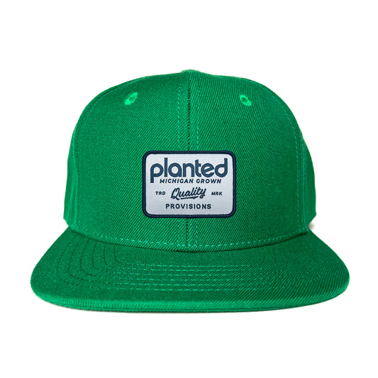 Snapback Hat - Green Quality Patch