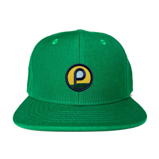Snapback Hat - Green Simple Coin Patch